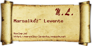 Marsalkó Levente névjegykártya