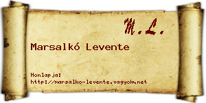 Marsalkó Levente névjegykártya